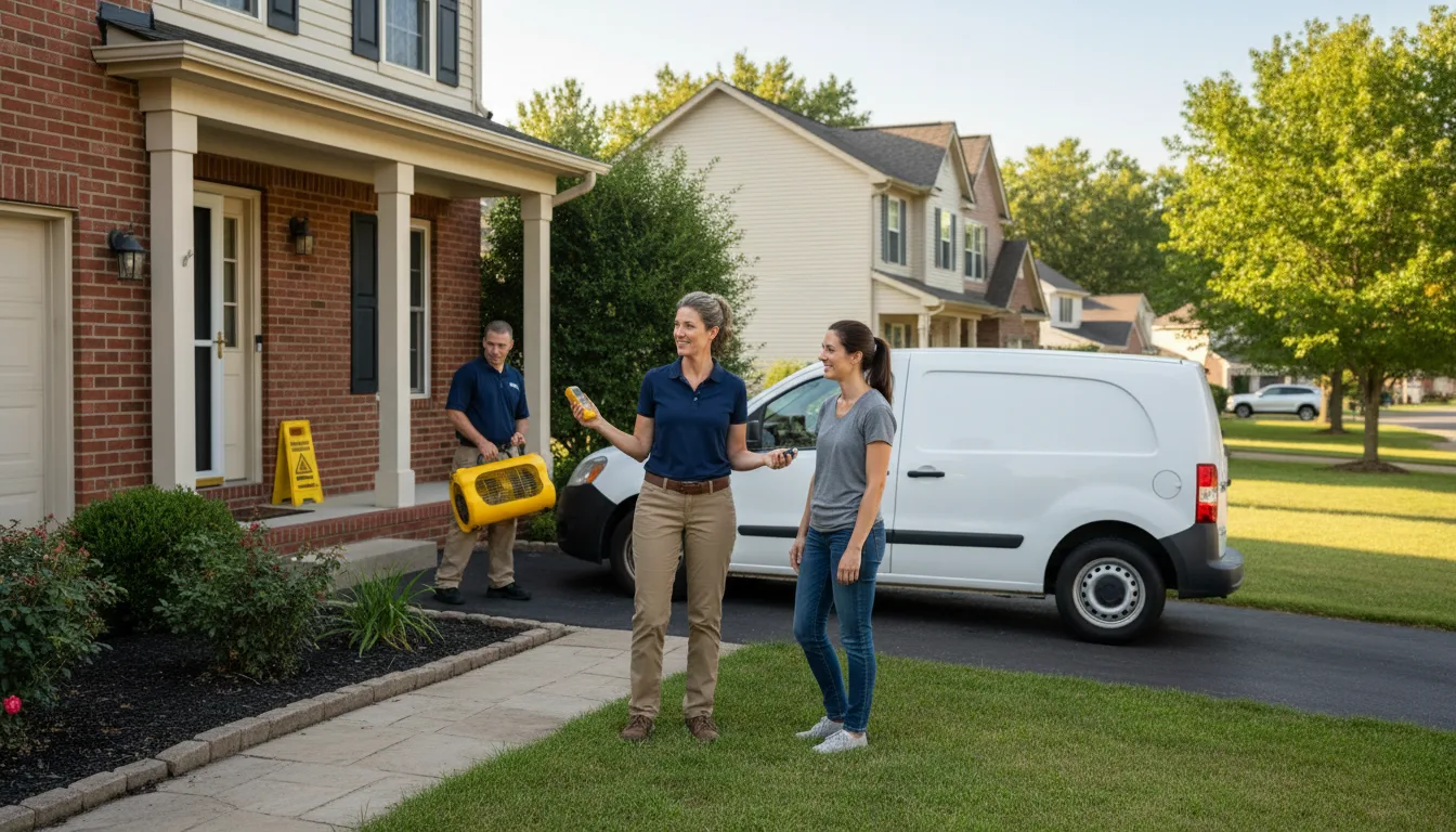 Residential water damage restoration in Sun, LA